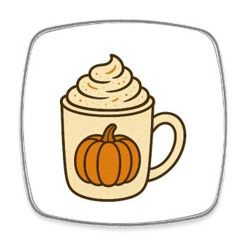 Pumpkin Spice - Viereckiger Kühlschrankmagnet - Weiß - Vorne