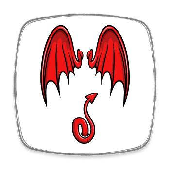 I am a little devil - Square fridge magnet - white - Front