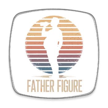 Funny Father Figure Beer Belly Dad Bod - Viereckiger Kühlschrankmagnet - Weiß - Vorne