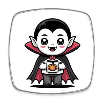 Kürbis Vampir Halloween Design - Viereckiger Kühlschrankmagnet - Weiß - Vorne