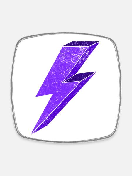 Electrifying lightning graphic for clothing 3D - Square fridge magnet - white