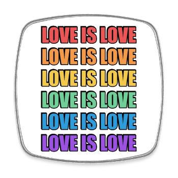 Rainbow Love Is Love LGBT Pride Merch - Magnet carré - blanc - Devant