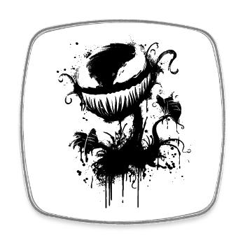 Creepy carnivorous plant - Square fridge magnet - white - Front