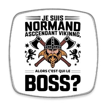 Viking Normand Impactant - Magnet carré - blanc - Devant