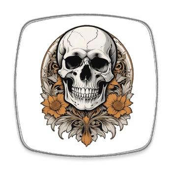 Skull - Viereckiger Kühlschrankmagnet - Weiß - Vorne