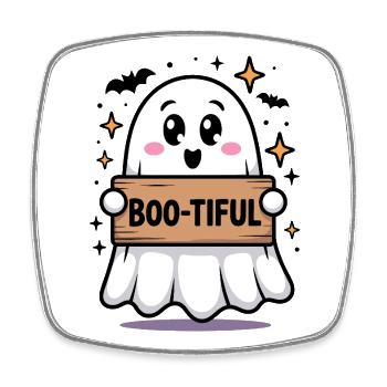 Cute Ghost Halloween Print - Square fridge magnet - white - Front