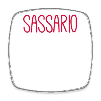 Sassario Wine &amp; Tapas Illustration - Square fridge magnet - white - Front