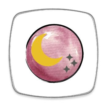 Mond und Sterne Illustration auf Wasserfarben - Viereckiger Kühlschrankmagnet - Weiß - Vorne