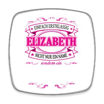 Qualitätsmerkmal Elizabeth einfach Erstklassig - Viereckiger Kühlschrankmagnet - Weiß - Vorne