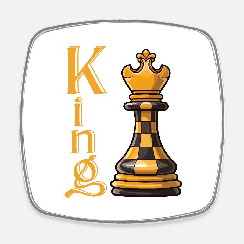 Roi des échecs Élégance - Magnet carré - blanc