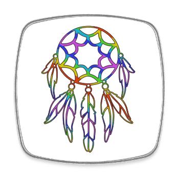 Dream catcher design - Square fridge magnet - white - Front