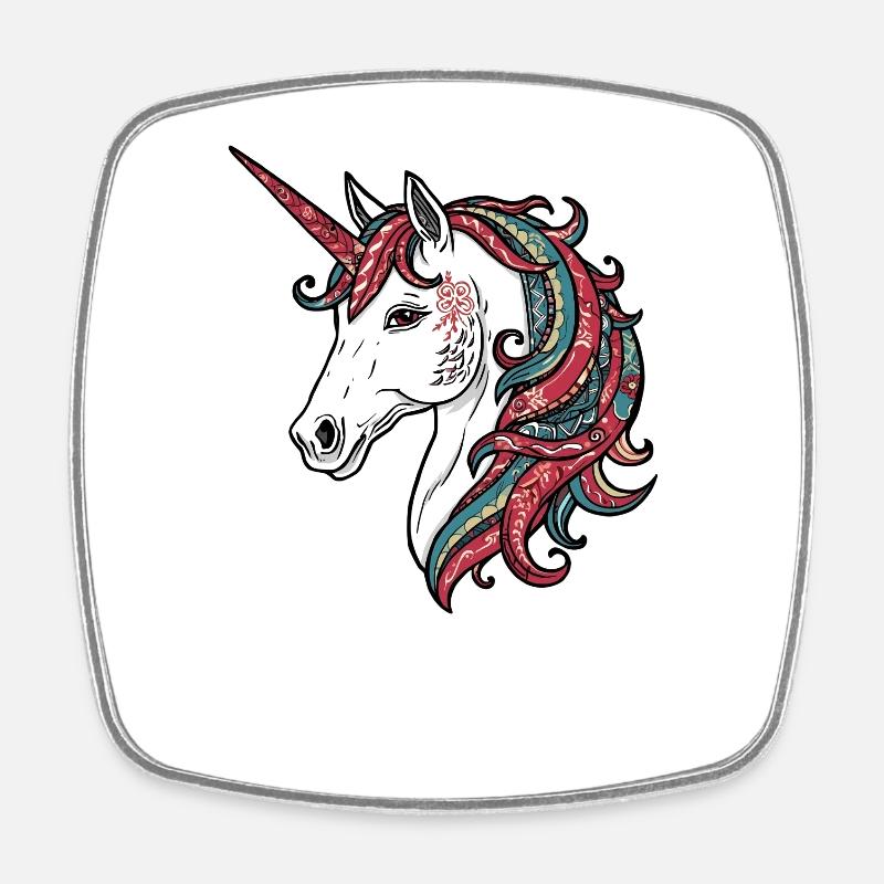 Einhorn - Viereckiger Kühlschrankmagnet - Weiß