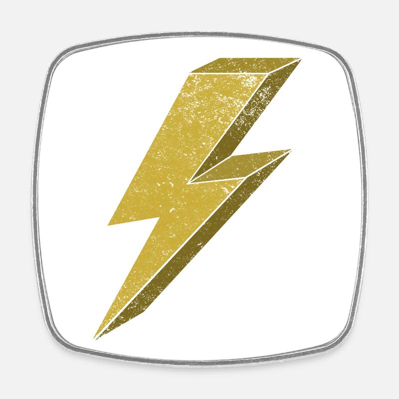 Flash dynamique en or 3D - Magnet carré - blanc