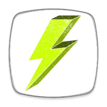 Luminous Electric Flash Illustration 3D - Square fridge magnet - white - Front