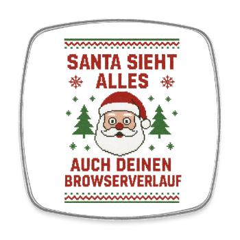 Santa sees everything - Square fridge magnet - white - Front