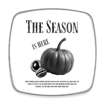 Motif de citrouille d'automne avec des fruits - Magnet carré - blanc - Devant
