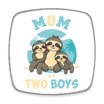 Mom Proud of Her Boys Mom Proud of Her Boys - Square fridge magnet - white - Front