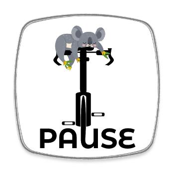RADTOUR PAUSE FAHRRAD KOALA RAD - Viereckiger Kühlschrankmagnet - Weiß - Vorne