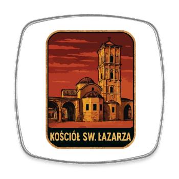 Church of St. Lazarus at sunset - Square fridge magnet - white - Front