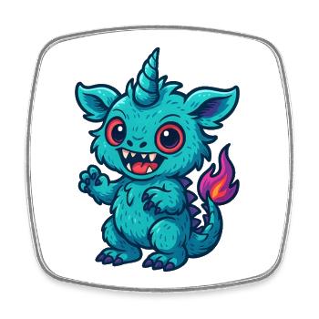 Colorful Fantasy Unicorn Design - Square fridge magnet - white - Front
