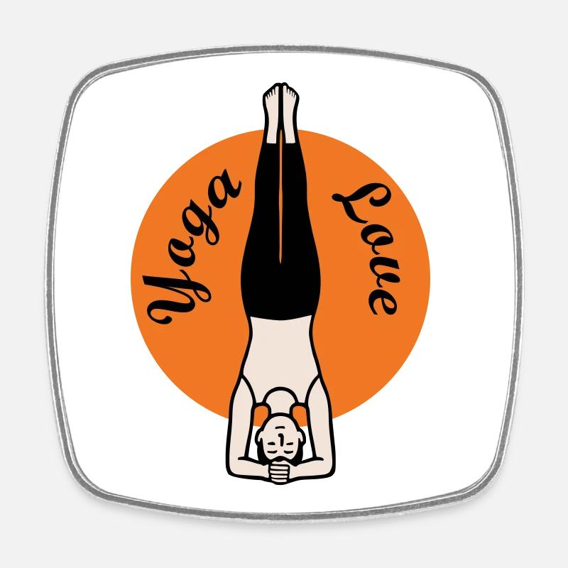 Yoga - Square fridge magnet - white