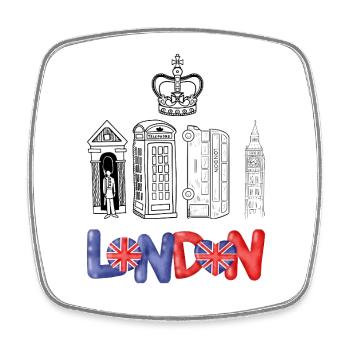 London Love Heart Flag Design - Square fridge magnet - white - Front
