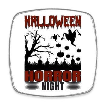 Halloween Horror Night Design - Square fridge magnet - white - Front