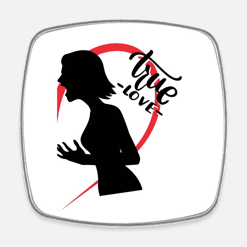 Screaming Woman Right Half - Square fridge magnet - white