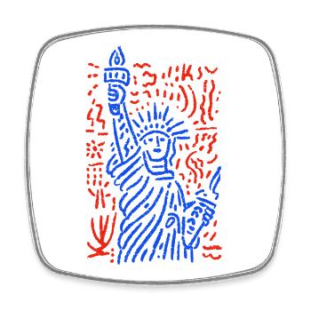 Dame liberté - Magnet carré - blanc - Devant