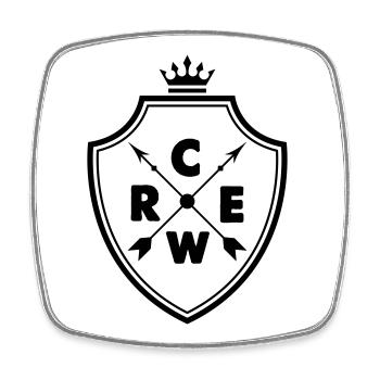 crew_wappen - Magnet carré - blanc - Devant