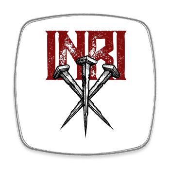 INRI The Nails of the Crucifixion - Square fridge magnet - white - Front