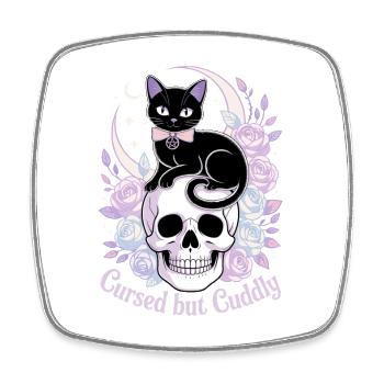 Motif de chats et d'os mystiques - Magnet carré - blanc - Devant