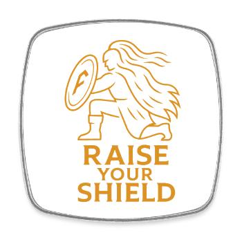 Empowered Shield Illustration - Square fridge magnet - white - Front