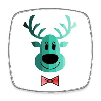 REINDEER. CHRISTMAS. MERRY CHRISTMAS. MERRY CHRISTMAS. - Square fridge magnet - white - Front