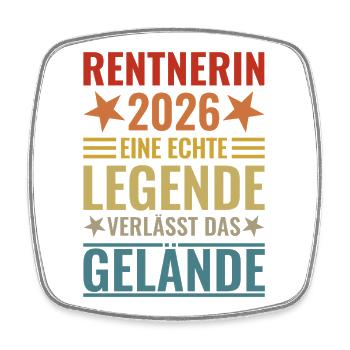 Pensioner 2026: Real legend leaves the site - Square fridge magnet - white - Front