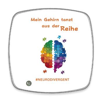 Neurodivergent Brain Puzzle Art - Square fridge magnet - white - Front