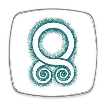 Trollkreuz als Symbol des Schutzes - Viereckiger Kühlschrankmagnet - Weiß - Vorne