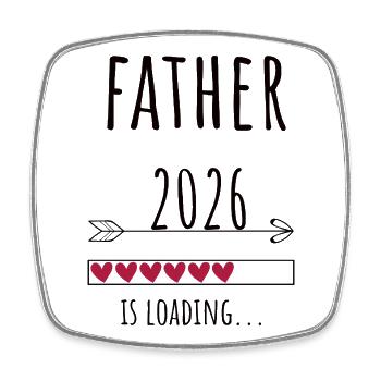 Dad to be 2026 Geschenk Schwangerschaft - Viereckiger Kühlschrankmagnet - Weiß - Vorne