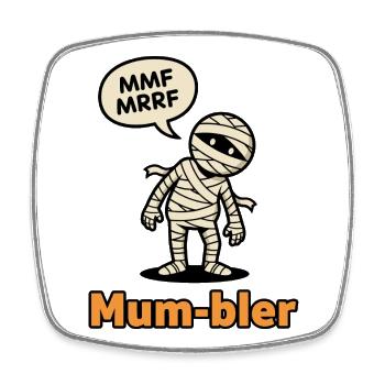 Mumienfigur mit Sprechblase - Viereckiger Kühlschrankmagnet - Weiß - Vorne