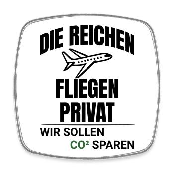 Abstraktes CO2 Klimaschutz Design - Viereckiger Kühlschrankmagnet - Weiß - Vorne