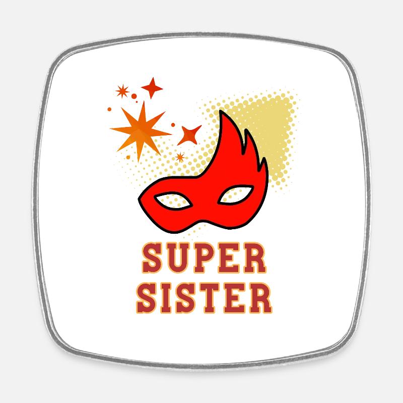 Super Sister - Square fridge magnet - white