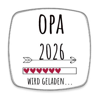 Werdender Opa 2026 Geschenk Schwangerschaft - Viereckiger Kühlschrankmagnet - Weiß - Vorne