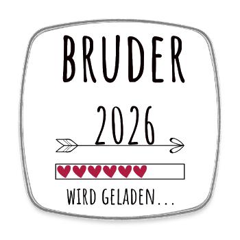 Werdender Bruder 2026 Geschenk Schwangerschaft - Viereckiger Kühlschrankmagnet - Weiß - Vorne