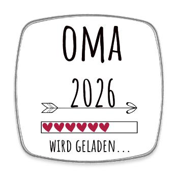 Werdende Oma 2026 Geschenk Schwangerschaft - Viereckiger Kühlschrankmagnet - Weiß - Vorne