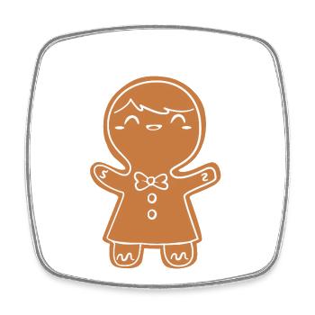 Grossesse Naissance Pain d’épices Noël - Magnet carré - blanc - Devant