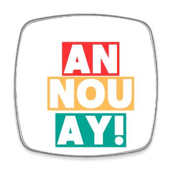 T-shirt créole « Pa ni pwoblèm » - Magnet carré - blanc - Devant