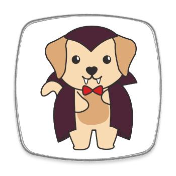 Labrador Happy Halloween Cute Vampire Costume - Square fridge magnet - white - Front