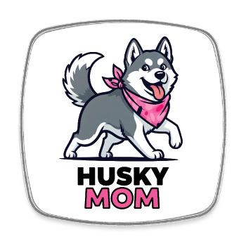 Husky Mom – cute comic motif for husky moms - Square fridge magnet - white - Front