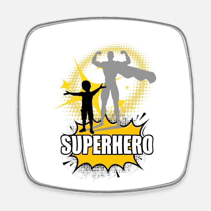 Super Baby - Square fridge magnet - white