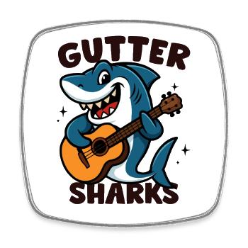 Crapaud Musicien Shark - Magnet carré - blanc - Devant